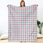 Red And Blue Tattersall Pattern Print Blanket
