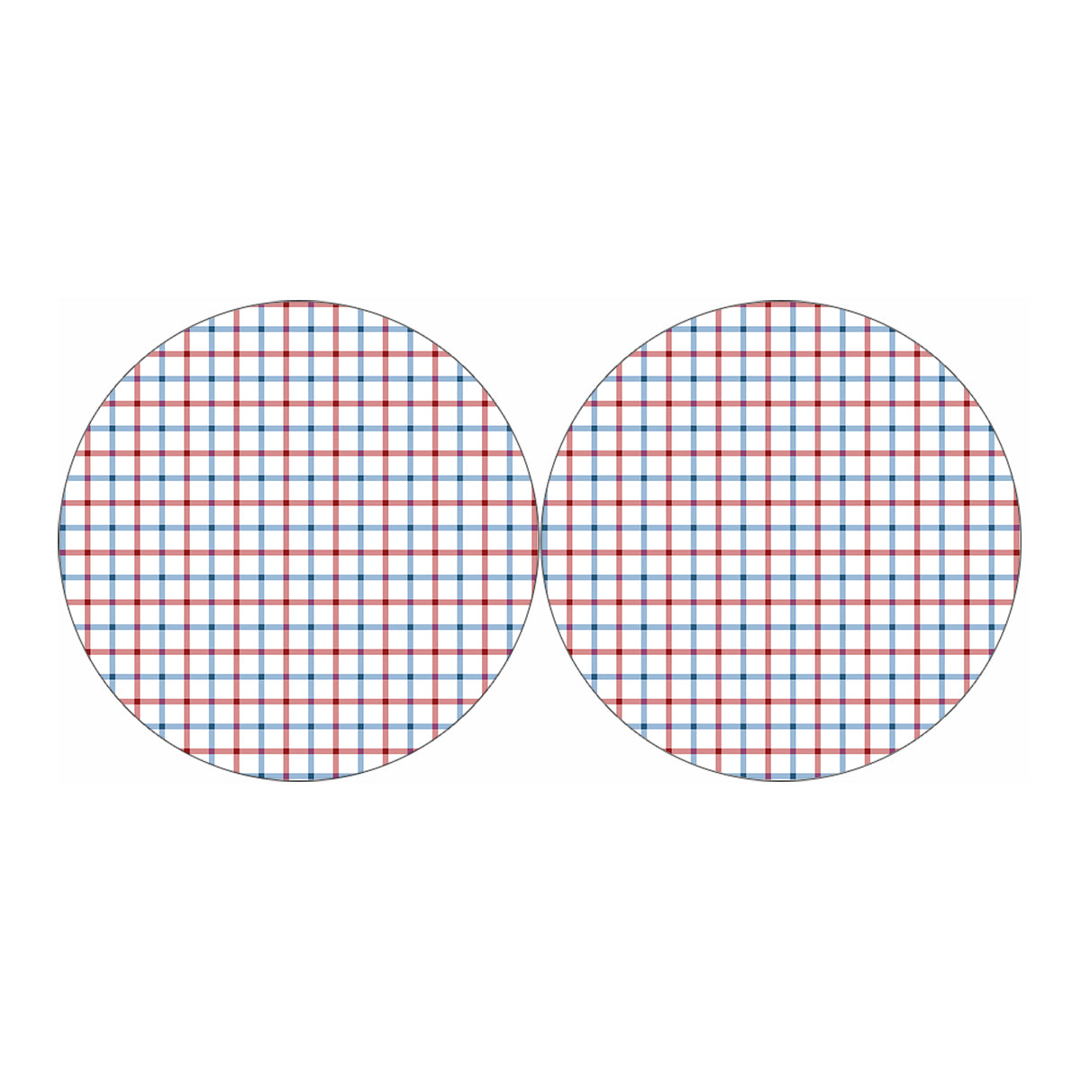 Red And Blue Tattersall Pattern Print Car Coasters