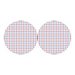 Red And Blue Tattersall Pattern Print Car Coasters