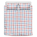 Red And Blue Tattersall Pattern Print Duvet Cover Bedding Set