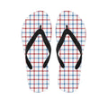 Red And Blue Tattersall Pattern Print Flip Flops