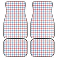 Red And Blue Tattersall Pattern Print Front and Back Car Floor Mats