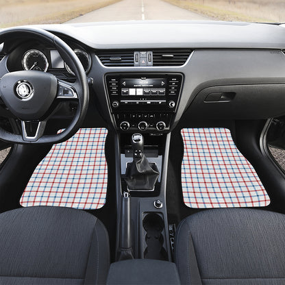 Red And Blue Tattersall Pattern Print Front and Back Car Floor Mats