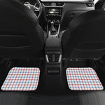 Red And Blue Tattersall Pattern Print Front and Back Car Floor Mats