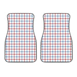 Red And Blue Tattersall Pattern Print Front Car Floor Mats