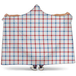 Red And Blue Tattersall Pattern Print Hooded Blanket