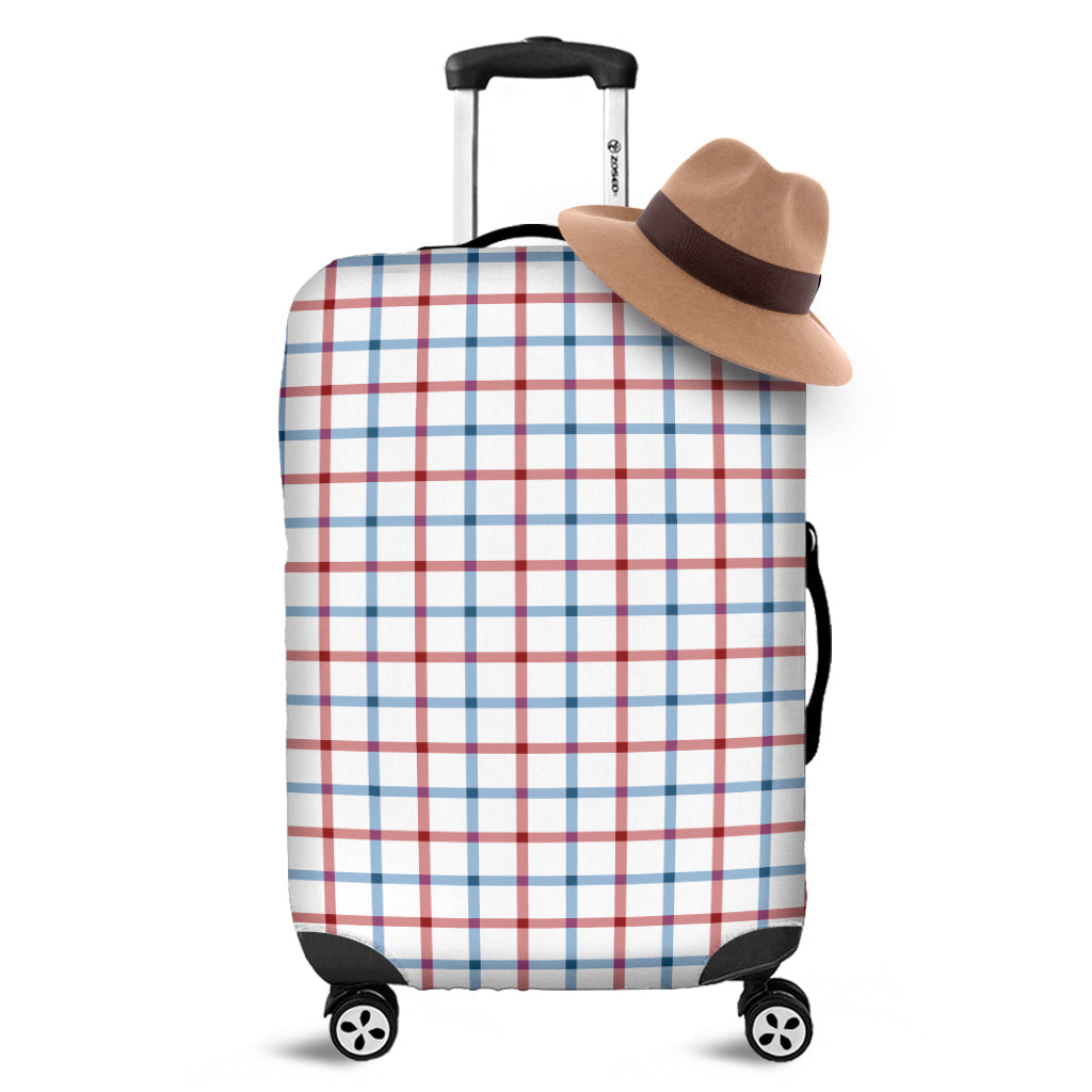 Red And Blue Tattersall Pattern Print Luggage Cover