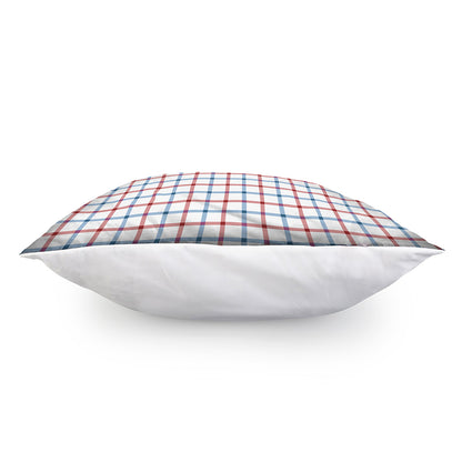 Red And Blue Tattersall Pattern Print Pillow Cover