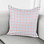 Red And Blue Tattersall Pattern Print Pillow Cover