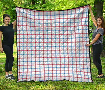 Red And Blue Tattersall Pattern Print Quilt