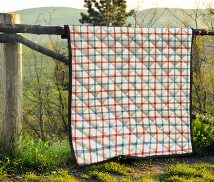 Red And Blue Tattersall Pattern Print Quilt