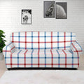 Red And Blue Tattersall Pattern Print Sofa Cover
