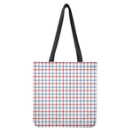 Red And Blue Tattersall Pattern Print Tote Bag