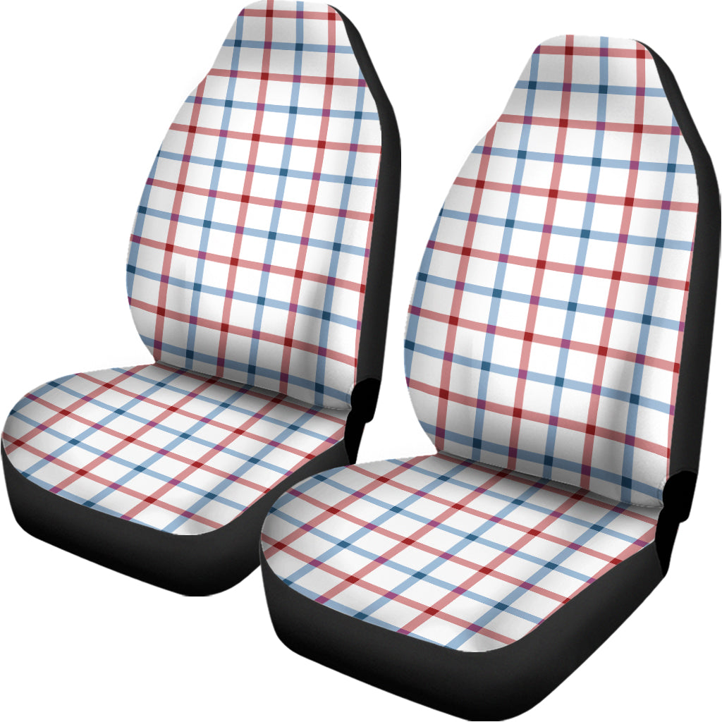 Red And Blue Tattersall Pattern Print Universal Fit Car Seat Covers