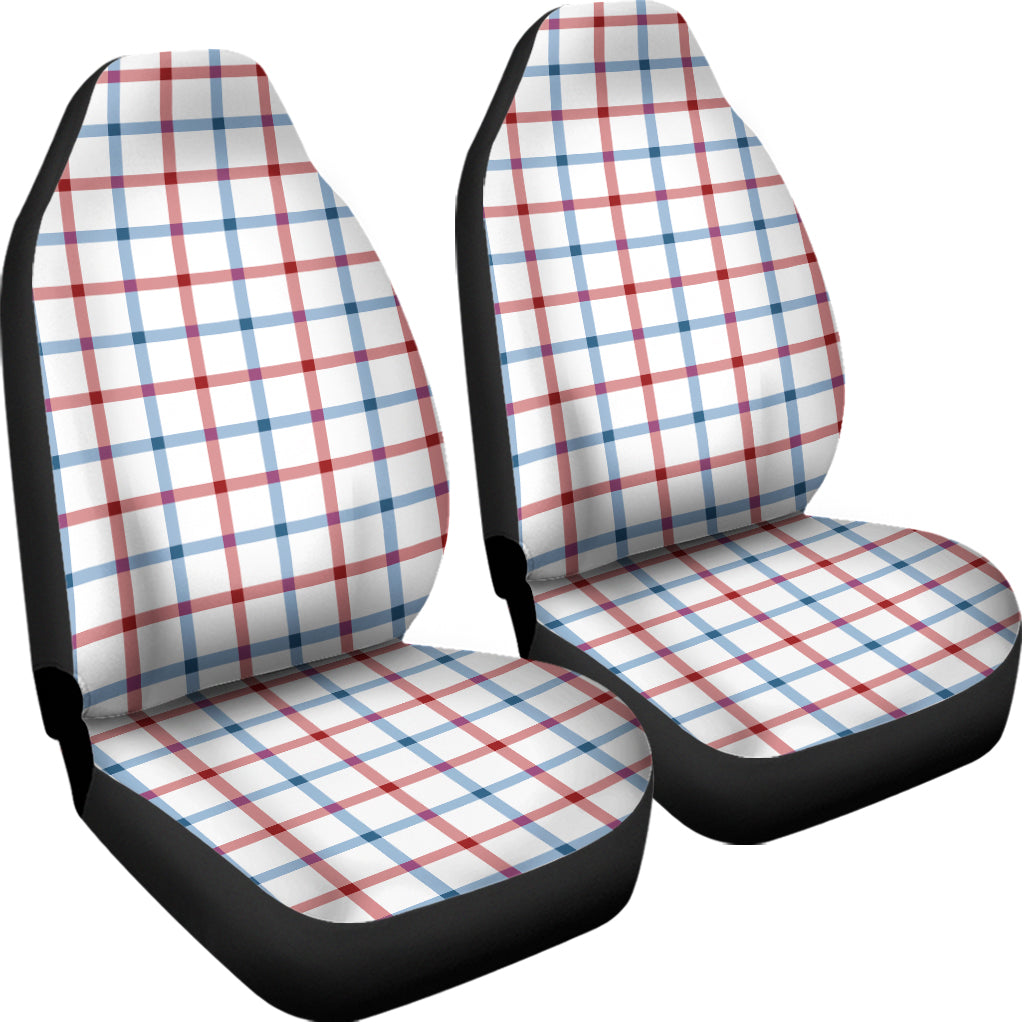 Red And Blue Tattersall Pattern Print Universal Fit Car Seat Covers