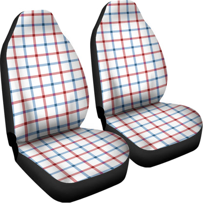 Red And Blue Tattersall Pattern Print Universal Fit Car Seat Covers