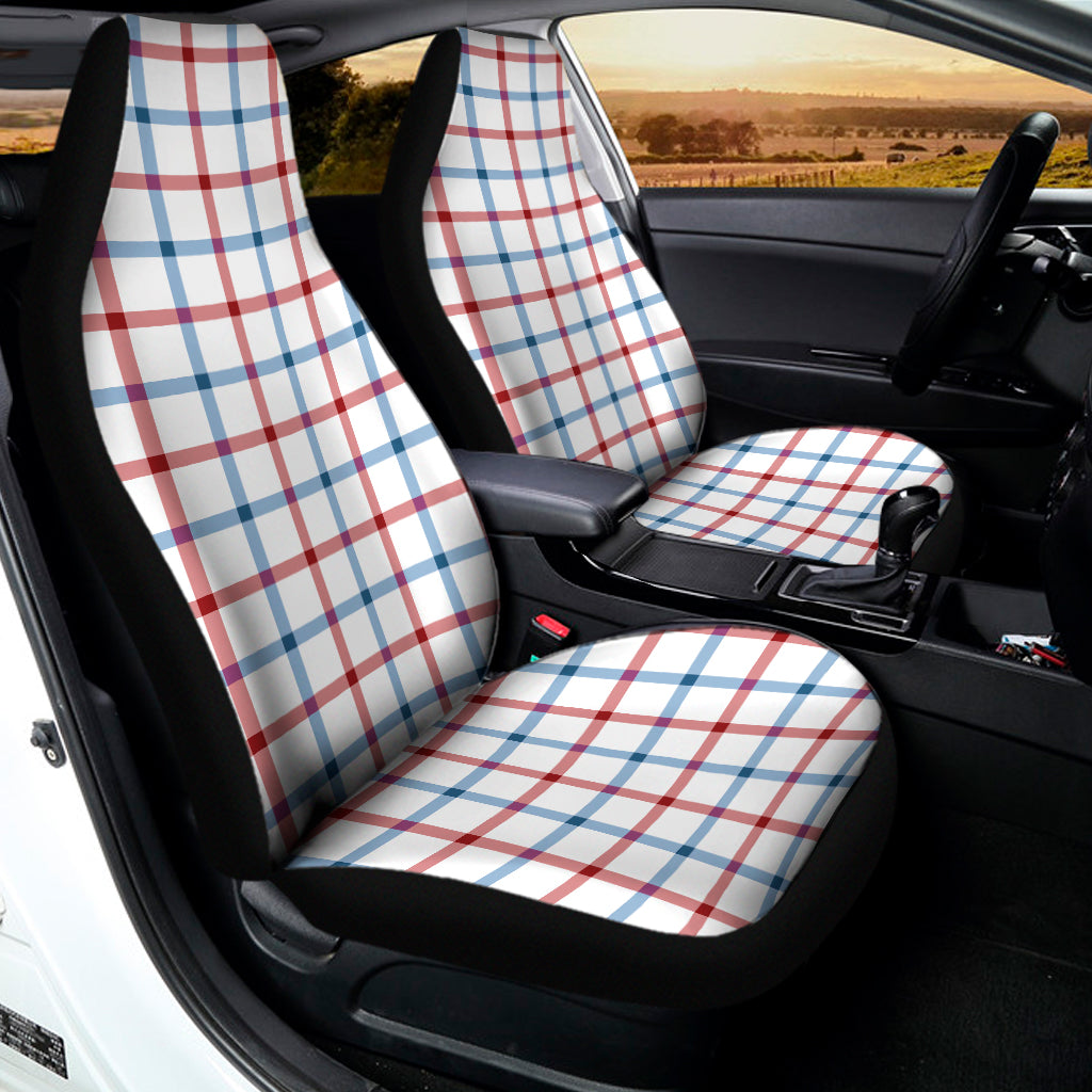 Red And Blue Tattersall Pattern Print Universal Fit Car Seat Covers