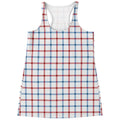 Red And Blue Tattersall Pattern Print Women's Racerback Tank Top