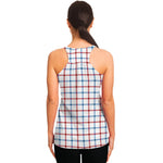 Red And Blue Tattersall Pattern Print Women's Racerback Tank Top