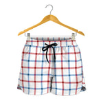 Red And Blue Tattersall Pattern Print Women's Shorts
