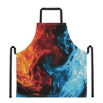 Red And Blue Twin Flame Print Apron