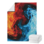 Red And Blue Twin Flame Print Blanket