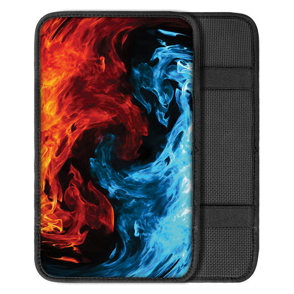 Red And Blue Twin Flame Print Car Center Console Cover