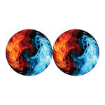 Red And Blue Twin Flame Print Car Coasters