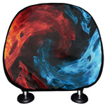 Red And Blue Twin Flame Print Car Headrest Covers