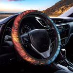 Red And Blue Twin Flame Print Car Steering Wheel Cover