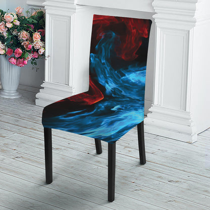 Red And Blue Twin Flame Print Dining Chair Slipcover