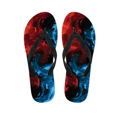 Red And Blue Twin Flame Print Flip Flops