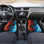 Red And Blue Twin Flame Print Front and Back Car Floor Mats