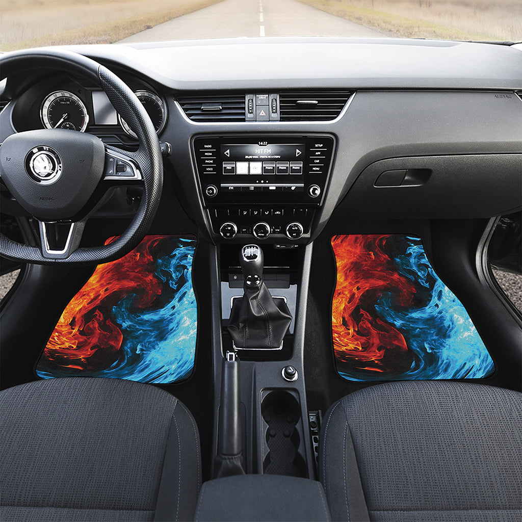 Red And Blue Twin Flame Print Front Car Floor Mats