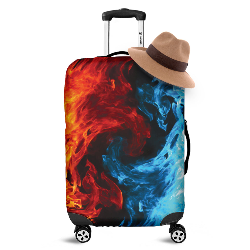 Red And Blue Twin Flame Print Luggage Cover