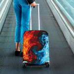 Red And Blue Twin Flame Print Luggage Cover