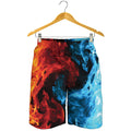 Red And Blue Twin Flame Print Men's Shorts