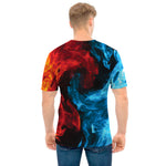 Red And Blue Twin Flame Print Men's T-Shirt