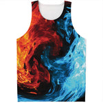Red And Blue Twin Flame Print Men's Tank Top