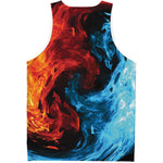 Red And Blue Twin Flame Print Men's Tank Top