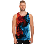 Red And Blue Twin Flame Print Men's Tank Top