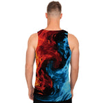 Red And Blue Twin Flame Print Men's Tank Top