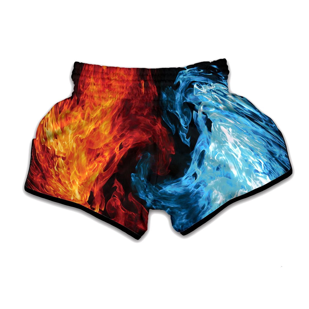 Red And Blue Twin Flame Print Muay Thai Boxing Shorts