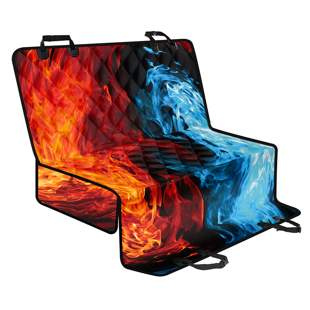 Red And Blue Twin Flame Print Pet Car Back Seat Cover
