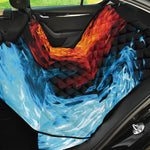 Red And Blue Twin Flame Print Pet Car Back Seat Cover