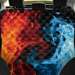 Red And Blue Twin Flame Print Pet Car Back Seat Cover