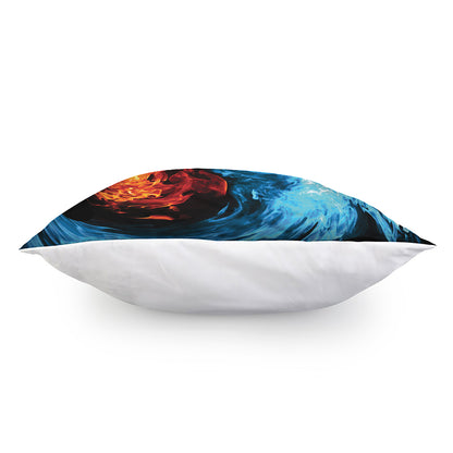 Red And Blue Twin Flame Print Pillow Cover
