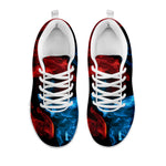 Red And Blue Twin Flame Print White Sneakers