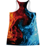 Red And Blue Twin Flame Print Women's Racerback Tank Top