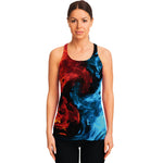 Red And Blue Twin Flame Print Women's Racerback Tank Top